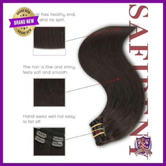 22 Inch Real Human Hair Clip-In Extensions, 7 Piece Set, 160g main image 6
